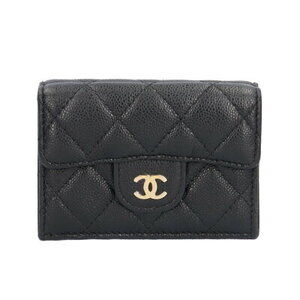 Chanel Tri fold Wallet Caviar Leather